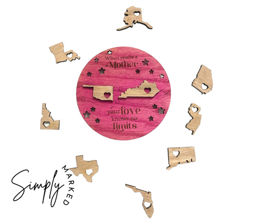 Mother State Togetherness Magnet - Oklahoma (Pink)