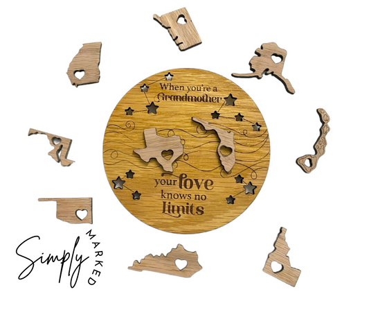 Grandmother State Togetherness Magnet - Texas (Yellow)