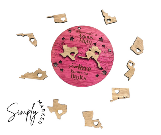 Bonus Mom State Togetherness Magnet - Texas (Pink)