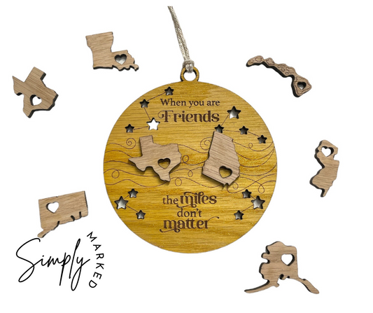 Friends State Togetherness Ornament - Texas (Yellow)