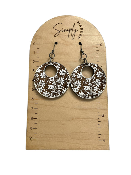 Damask Reverse Engraved Earrings