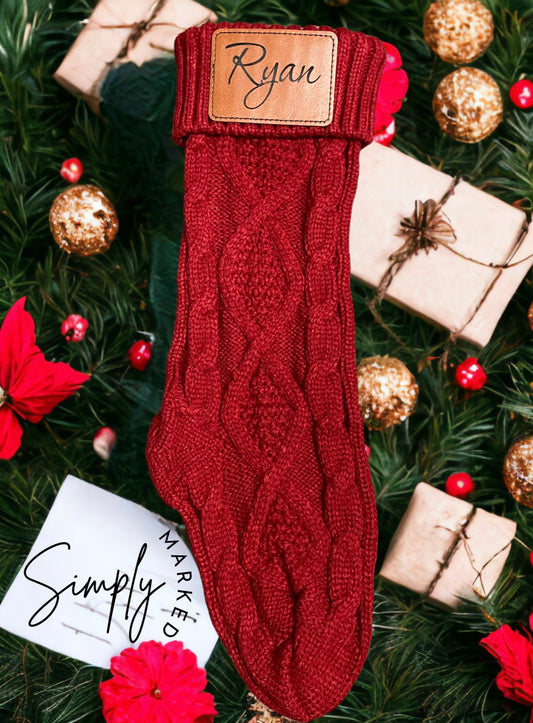 Personalized Christmas Stocking - Burgundy/Red