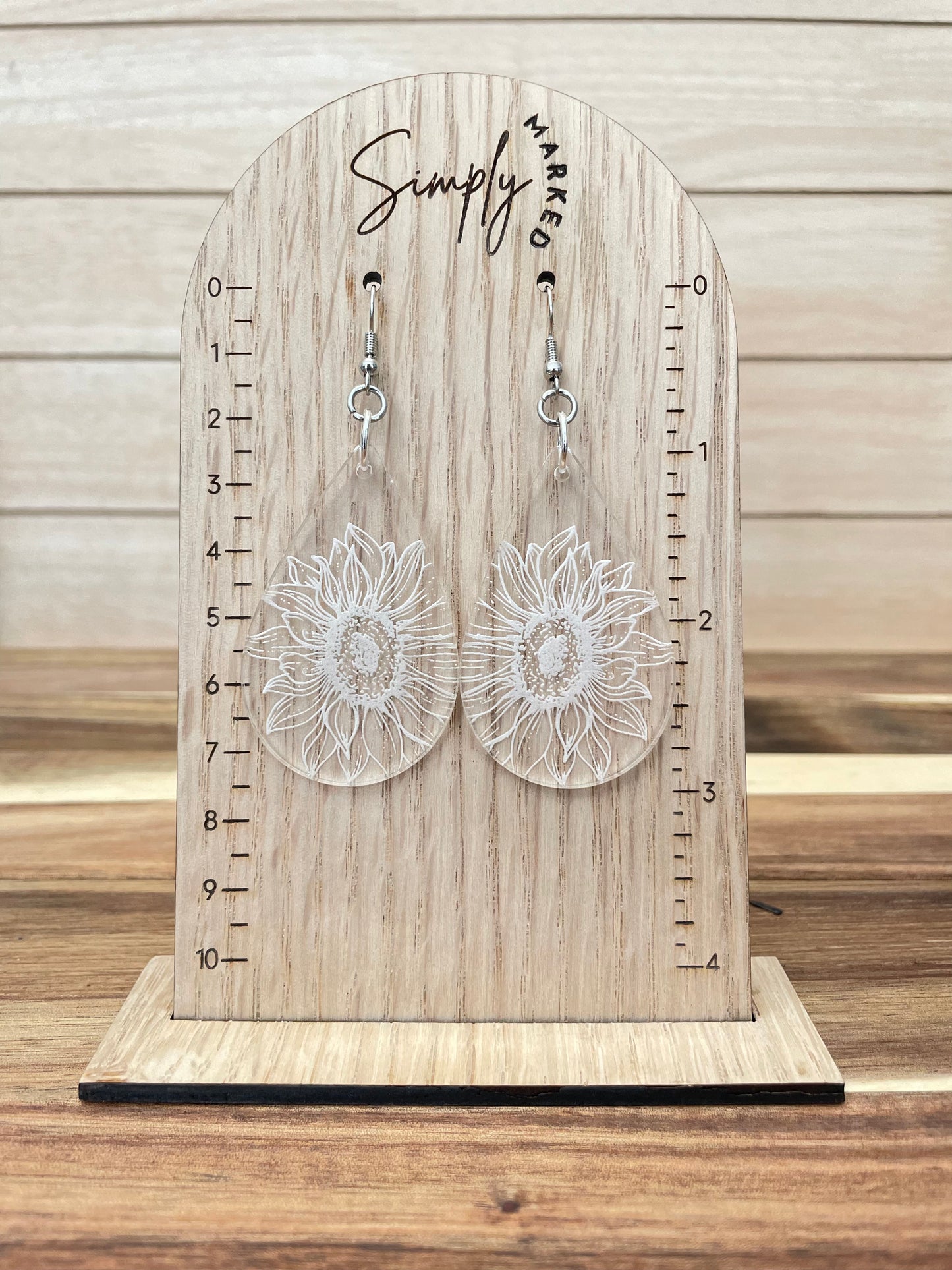 Sun Flower Tear Drop Acrylic Earrings