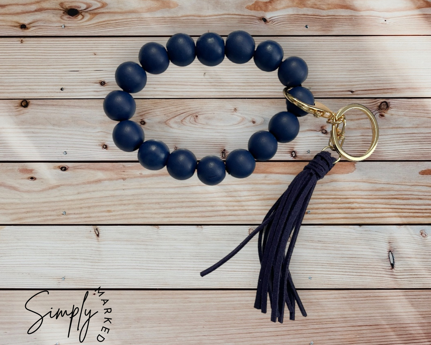 Dark Blue Wristlet (Wood)