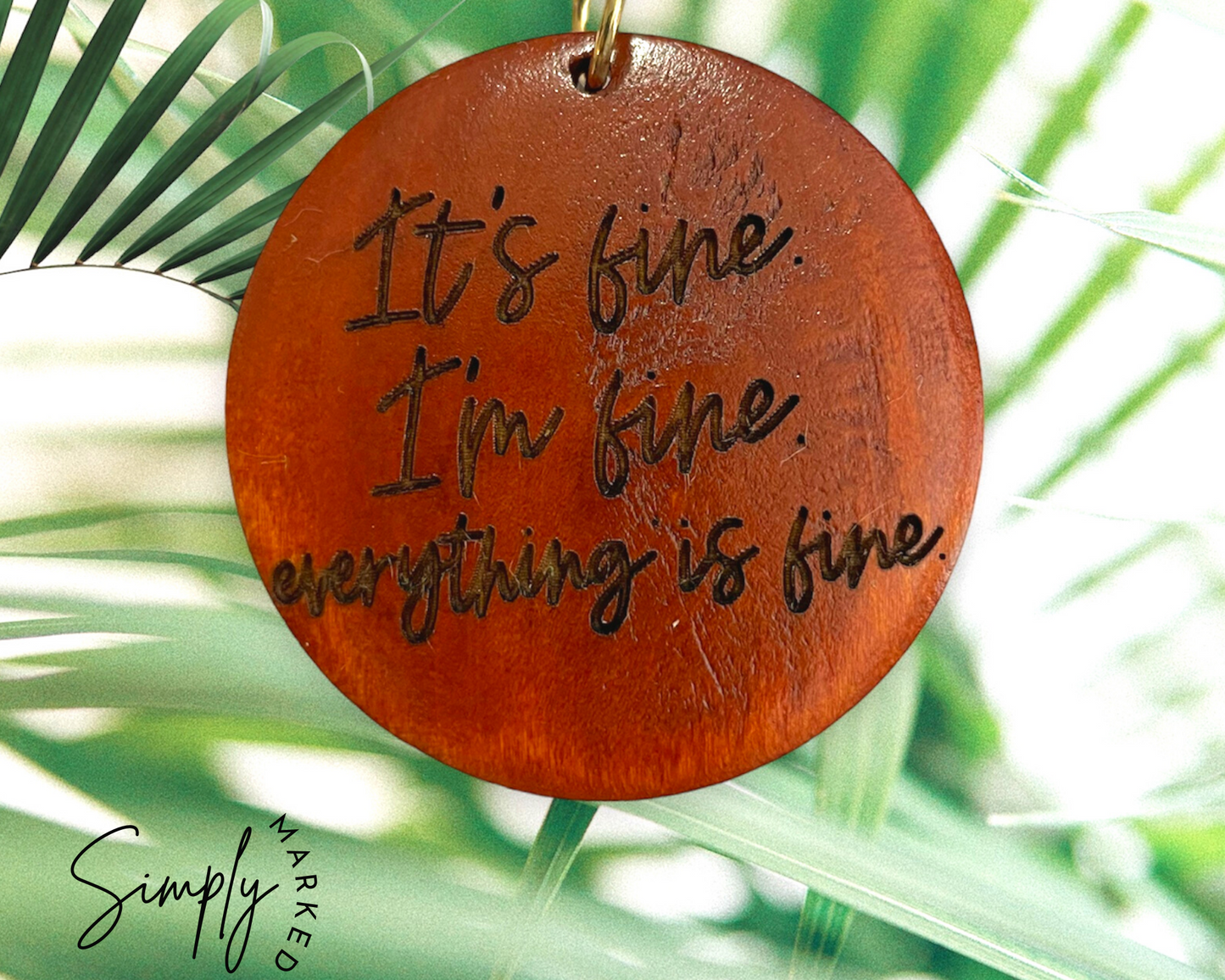 It's Fine Dark Wood Charm