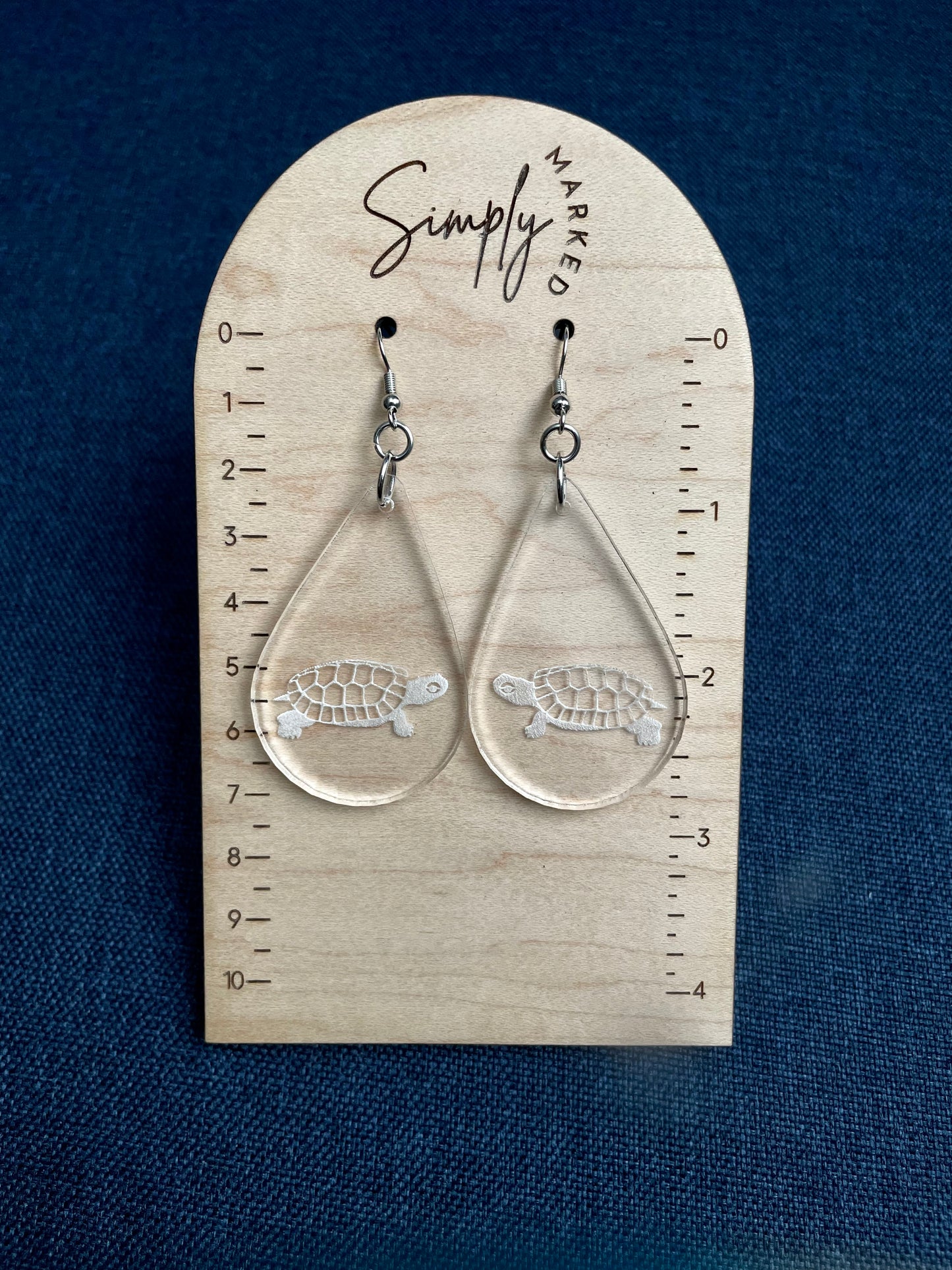 Turtle Teardrop Acrylic Earrings
