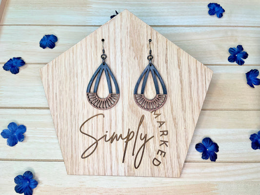 Black Jessica Wood Earrings