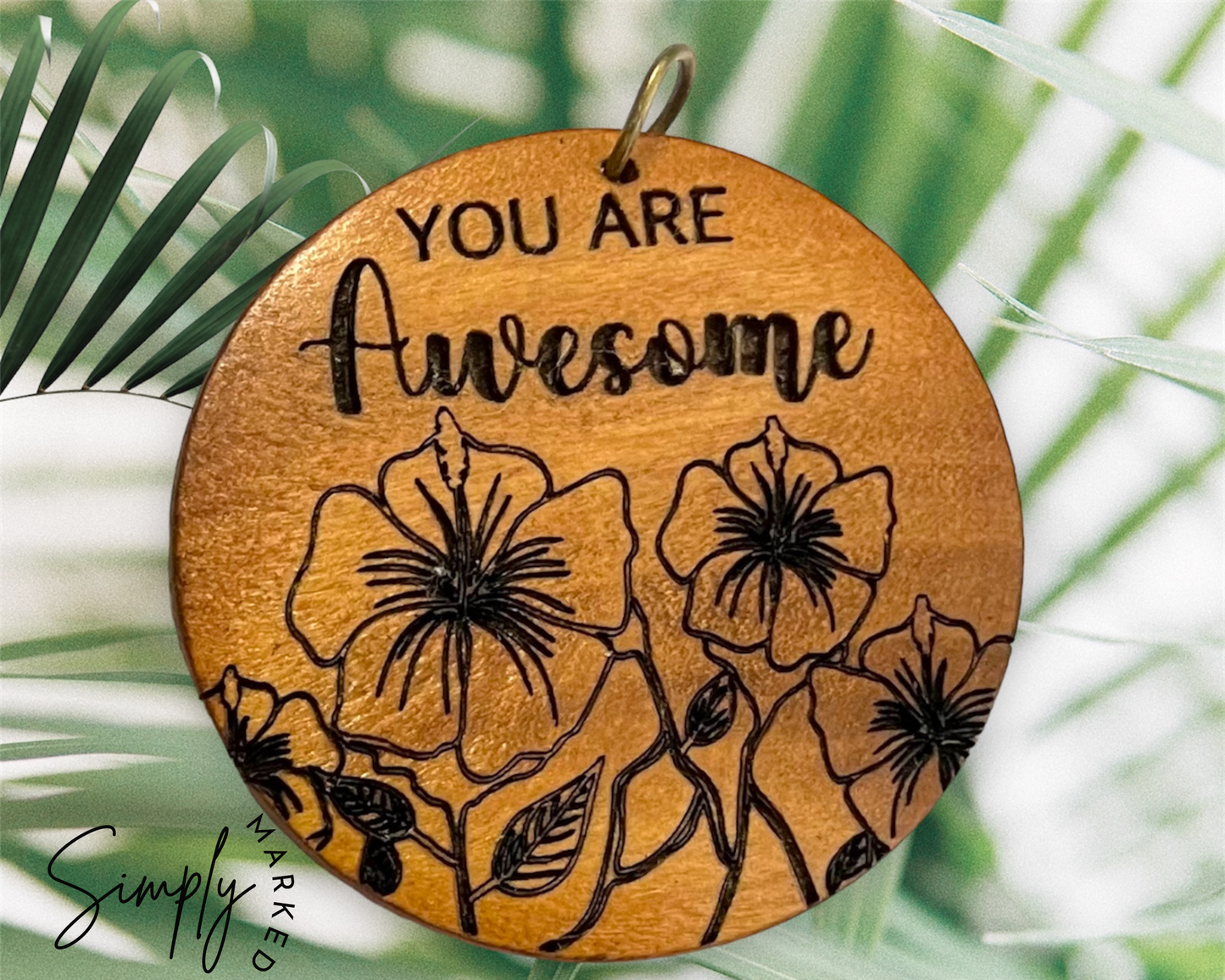 You Are Awesome Light Wood Charm