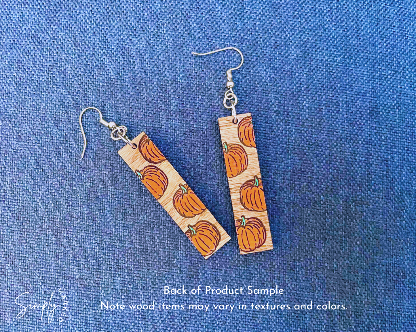 Pumpkin Wood Earrings