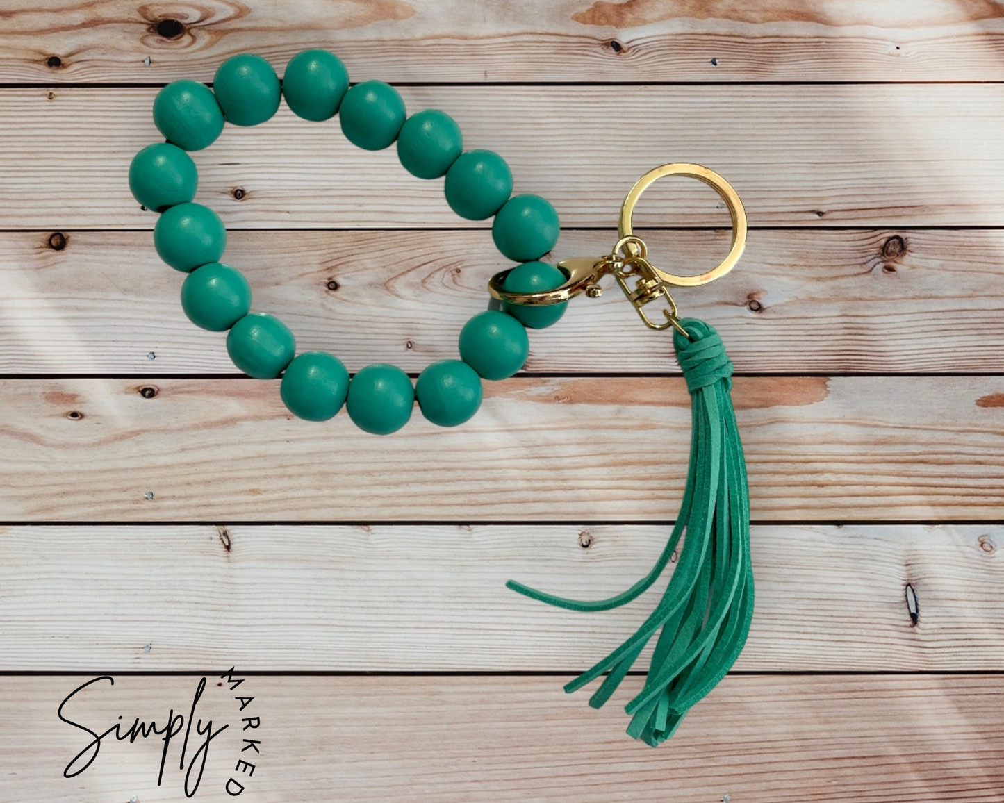 Teal Wristlet (Wood)