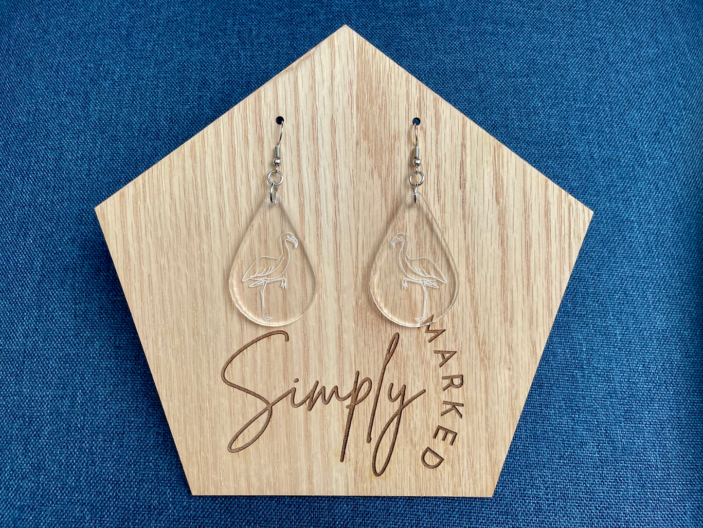 Flamingo Teardrop Acrylic Earrings