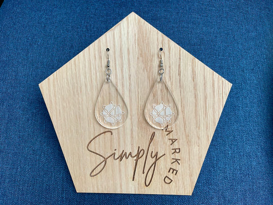Atom Teardrop Acrylic Earrings