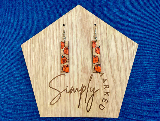 Pumpkin Wood Earrings