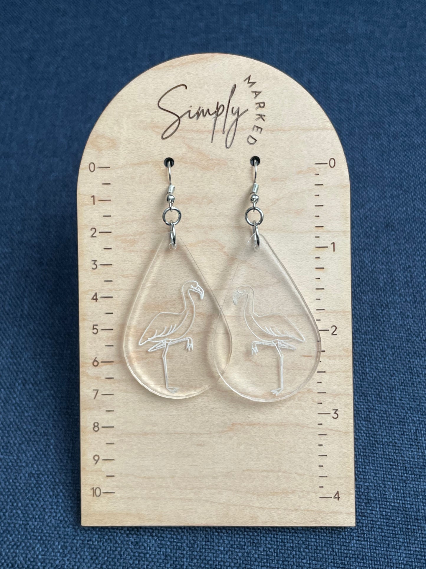 Flamingo Teardrop Acrylic Earrings