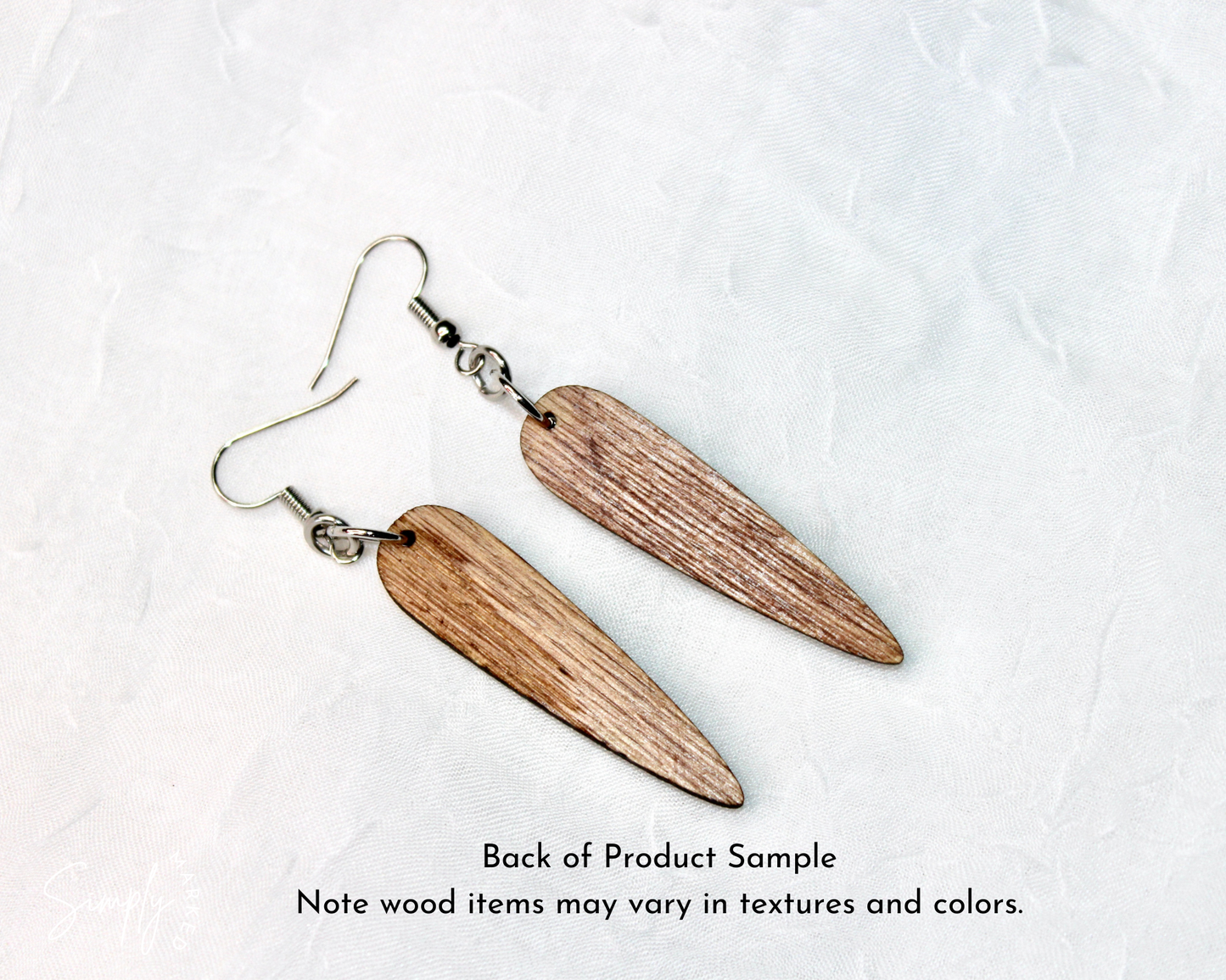 Starfish Reverse Engraved Wood Drop Earrings