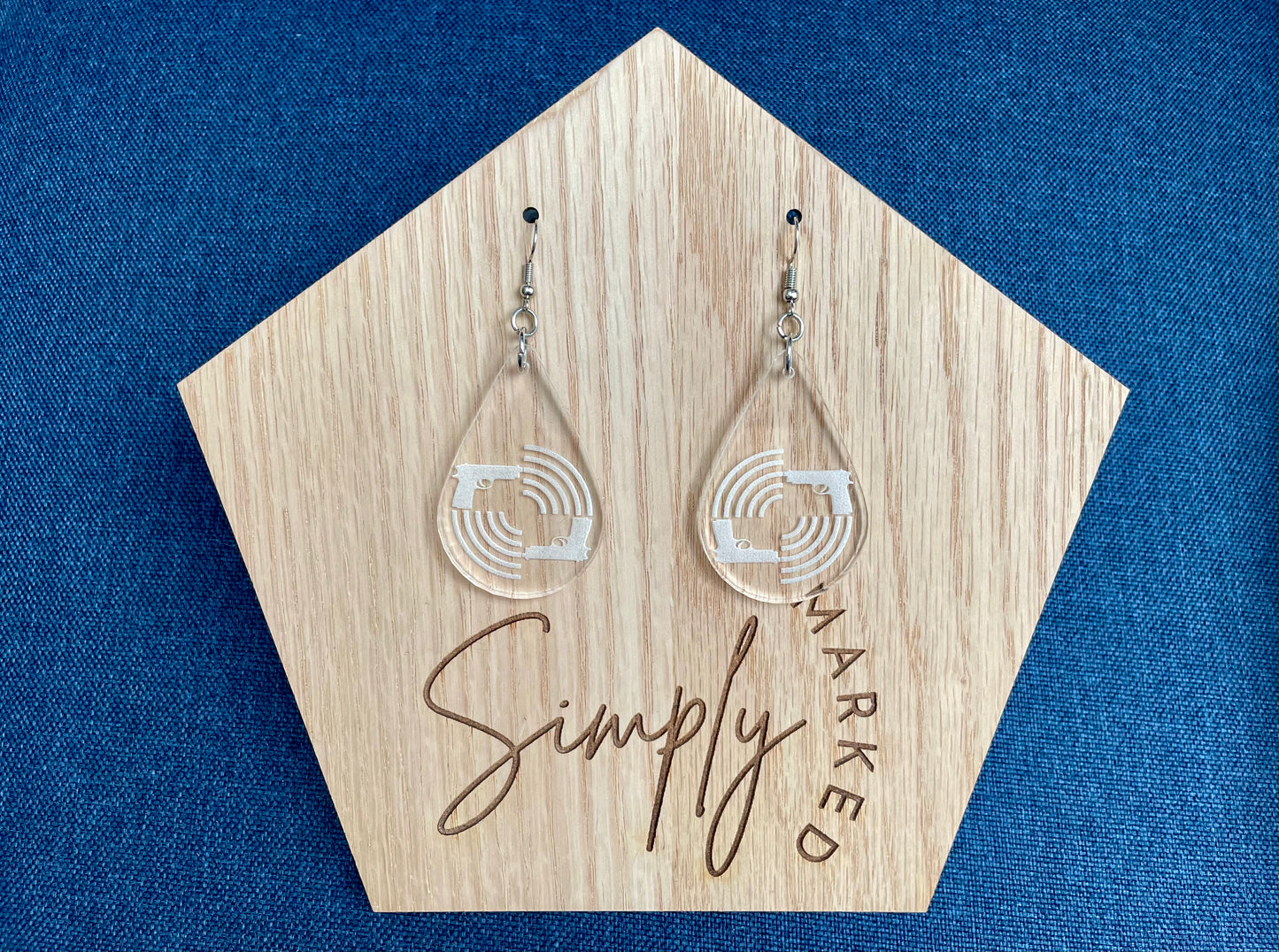 Shooting Target Teardrop Acrylic Earrings
