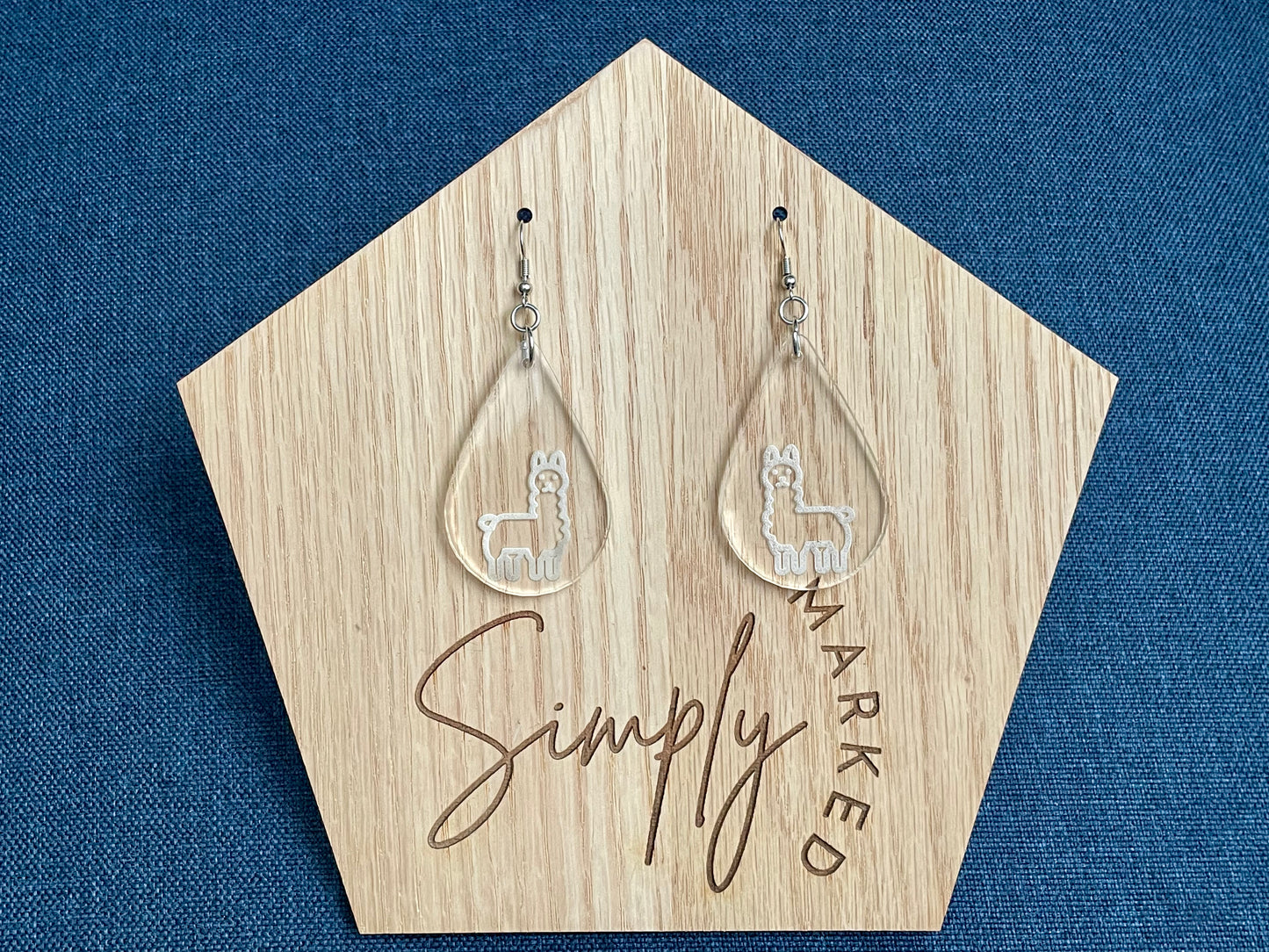 Llama Teardrop Acrylic Earrings