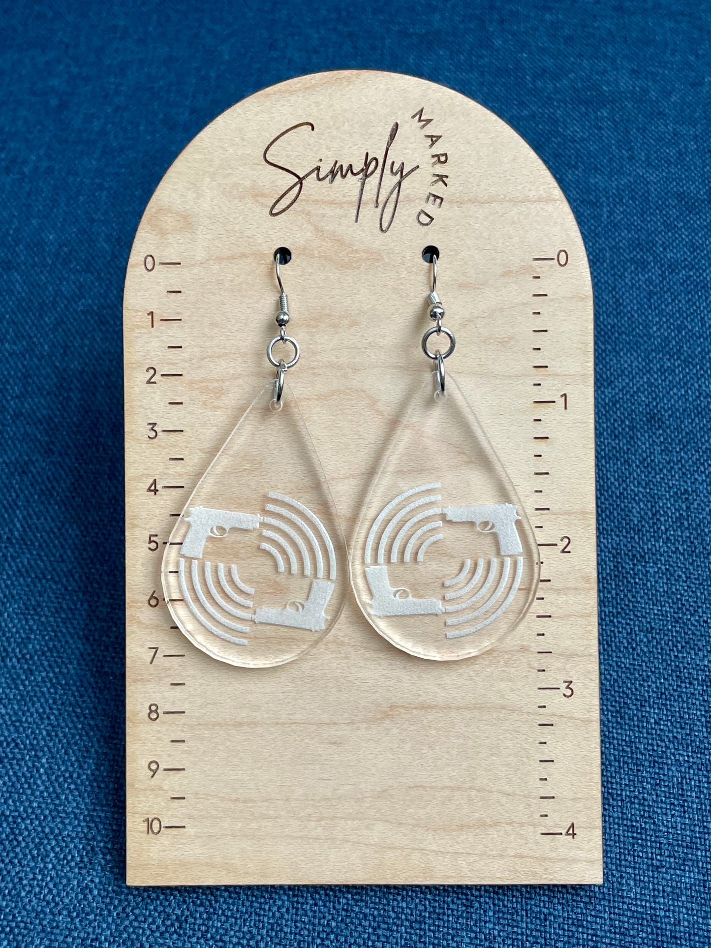 Shooting Target Teardrop Acrylic Earrings