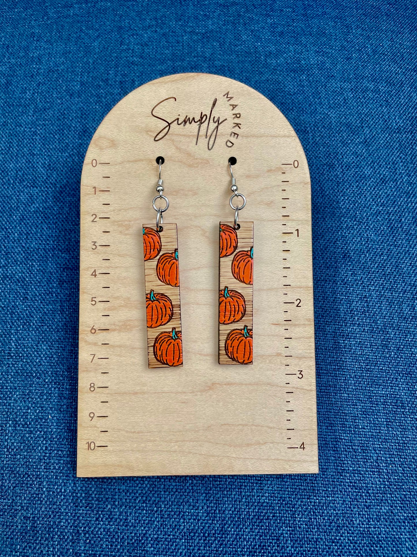 Pumpkin Wood Earrings