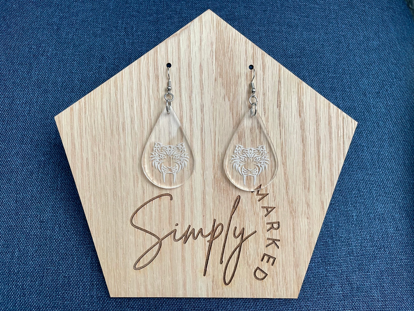 Tiger Teardrop Acrylic Earrings