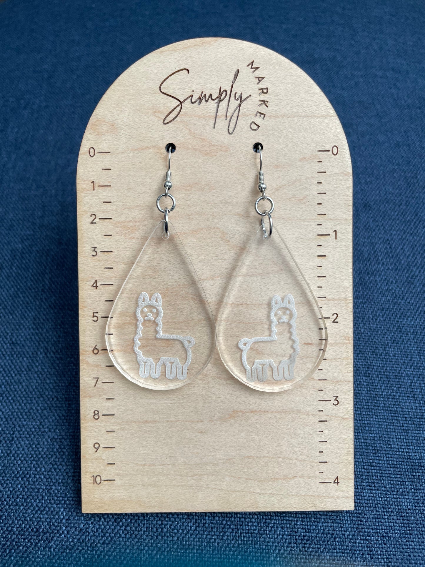Llama Teardrop Acrylic Earrings