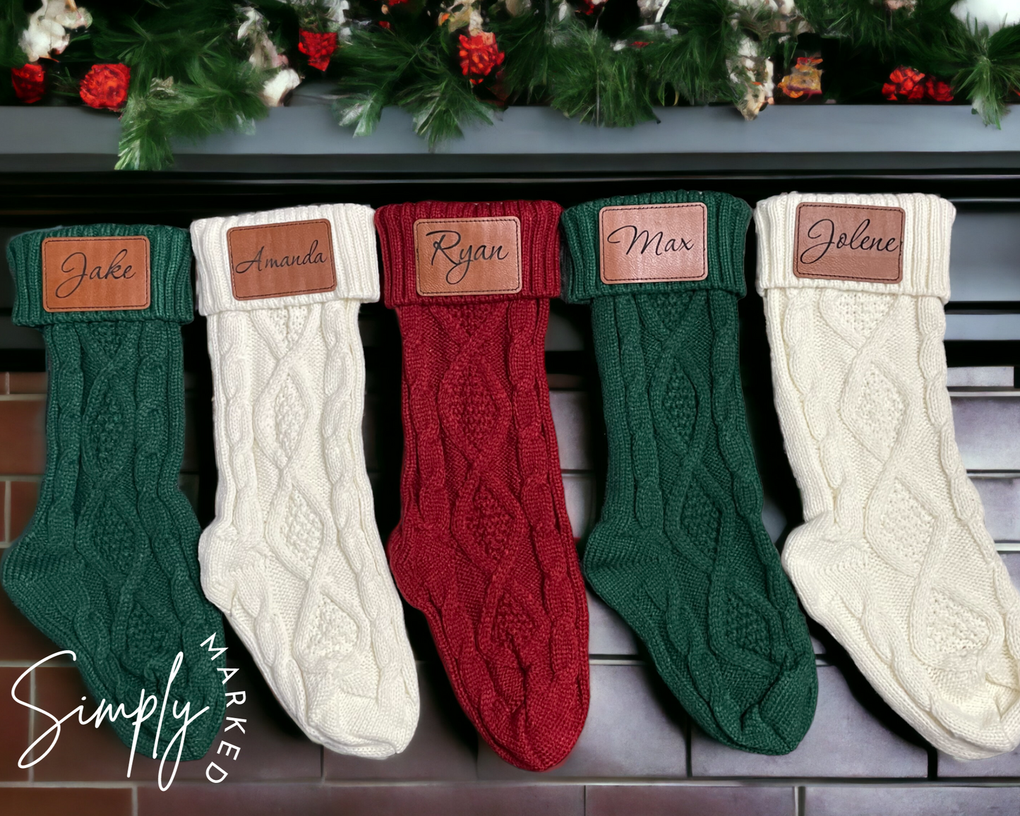 Personalized Christmas Stocking - Burgundy/Red