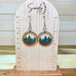Tree Line Round Wood Earrings