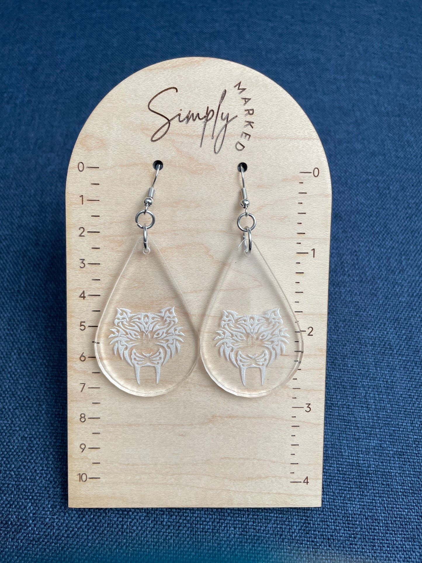 Tiger Teardrop Acrylic Earrings