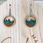 Tree Line Round Wood Earrings