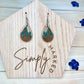 Tree Line Tear Drop Wood Earrings